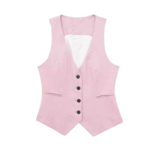 Women's Autumn Casual Fashion Sleeveless Single-breasted For Women's Vest