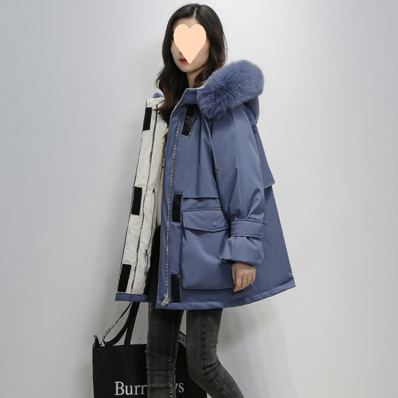 Women's Style Down Cotton Loose Thick Large Coats