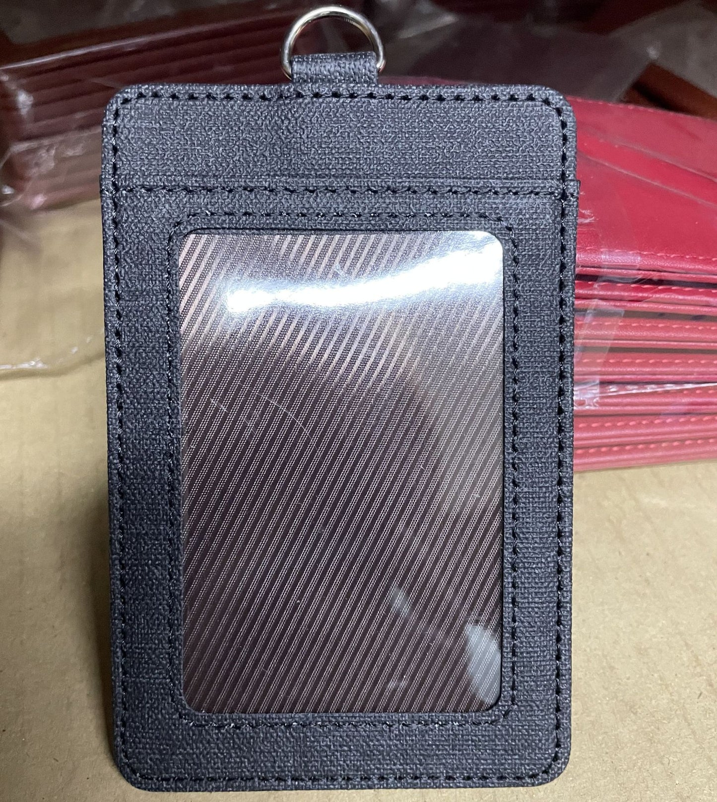 Customized Work Permit Cover With Lanyard Card Holder