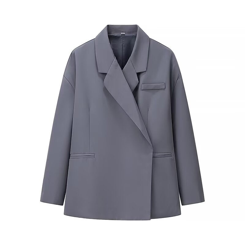 Autumn Three-color Loose Solid Color Mid-length Blazers