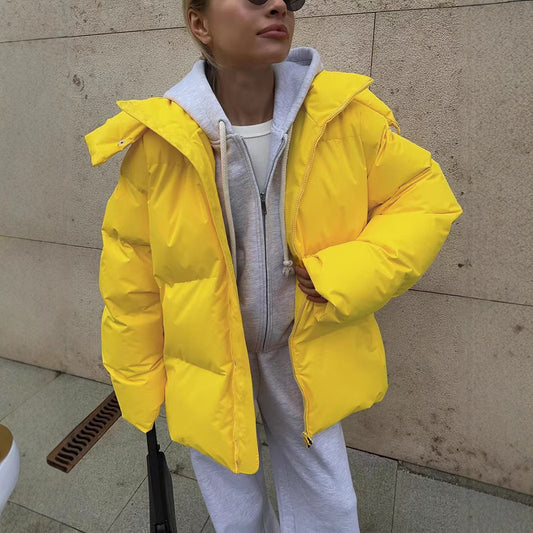 Women's Thickened Thermal Zipper Hooded Casual Loose Long Coats