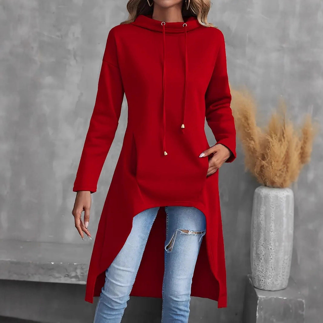 Creative Women's Long-sleeved Hooded Mid-length Elegant Women's Sweater, Sweater
