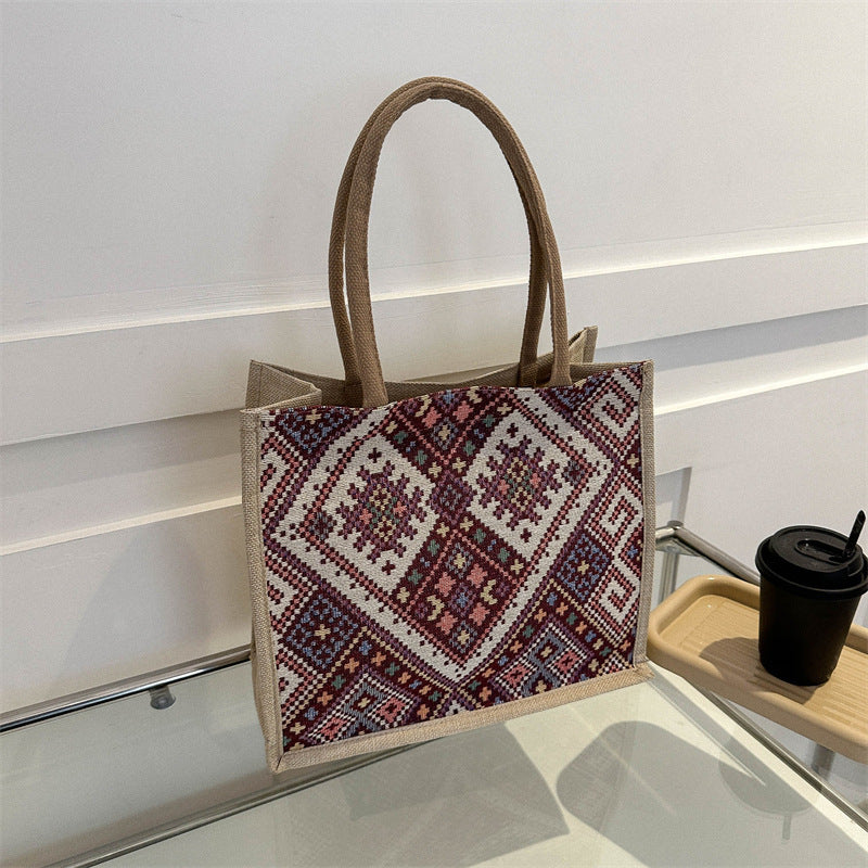 Women's Large Capacity Commuter Fashion Ethnic Style Shoulder Bags