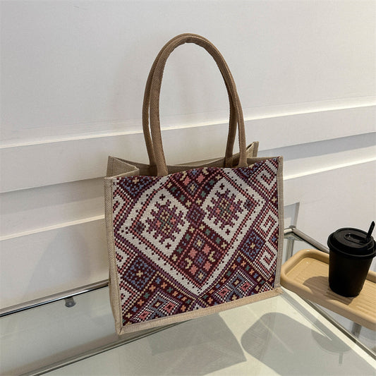 Women's Large Capacity Commuter Fashion Ethnic Style Shoulder Bags