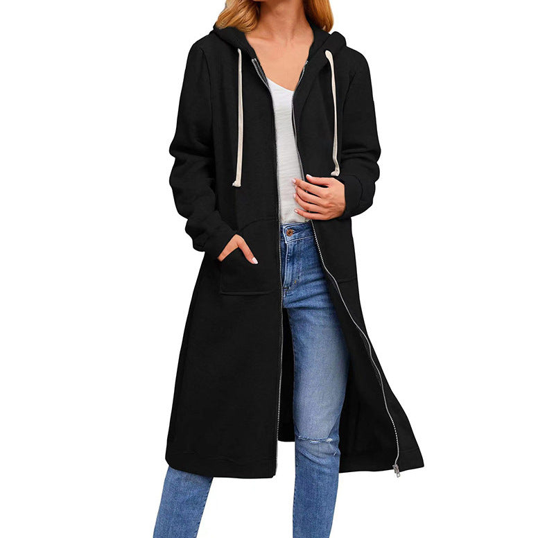 Women's Loose Zipper Outerwear Winter Long Sweaters