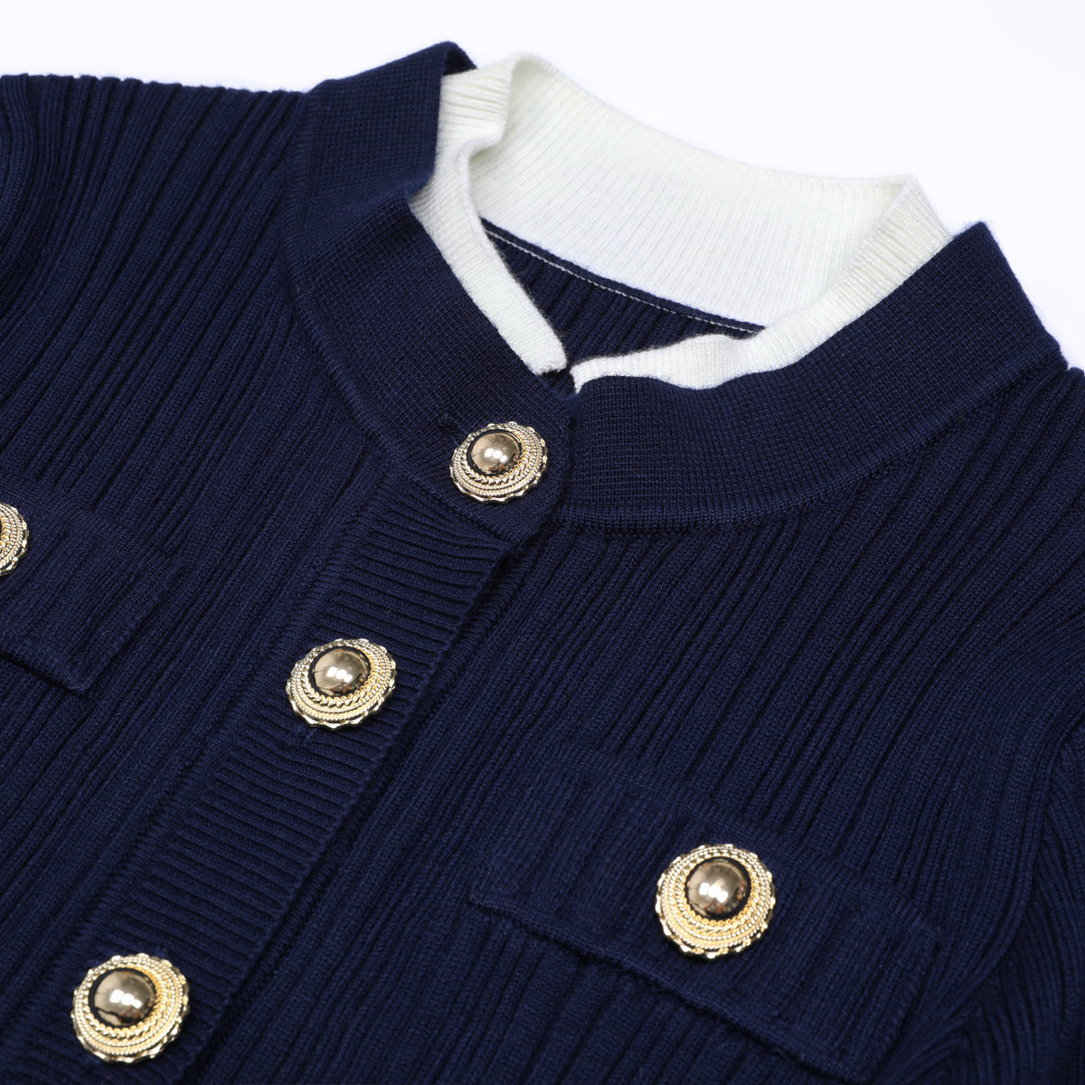 Long Sleeve Round Neck Belt Knitted Dresses