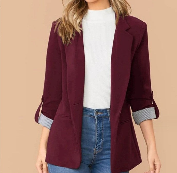 Beautiful Classy Fashion Stitching Lapel Graceful Small Suit