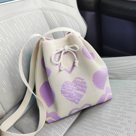 Women's Knitted Wool Version Hand Carrying Box Bags