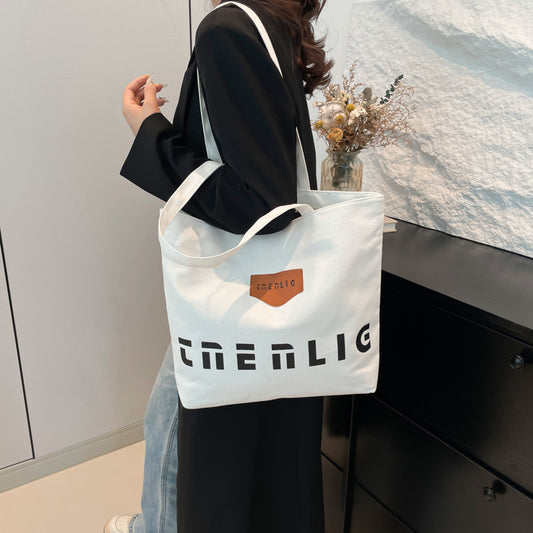 Women's Large Capacity Artistic Canvas College Class Tote Bags