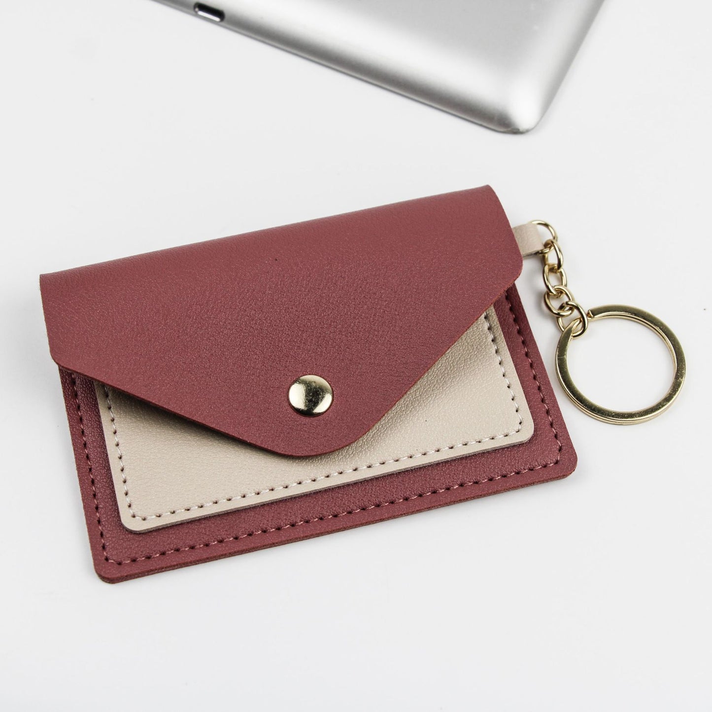 Candy Color Simple Thin With Cover Card Holder