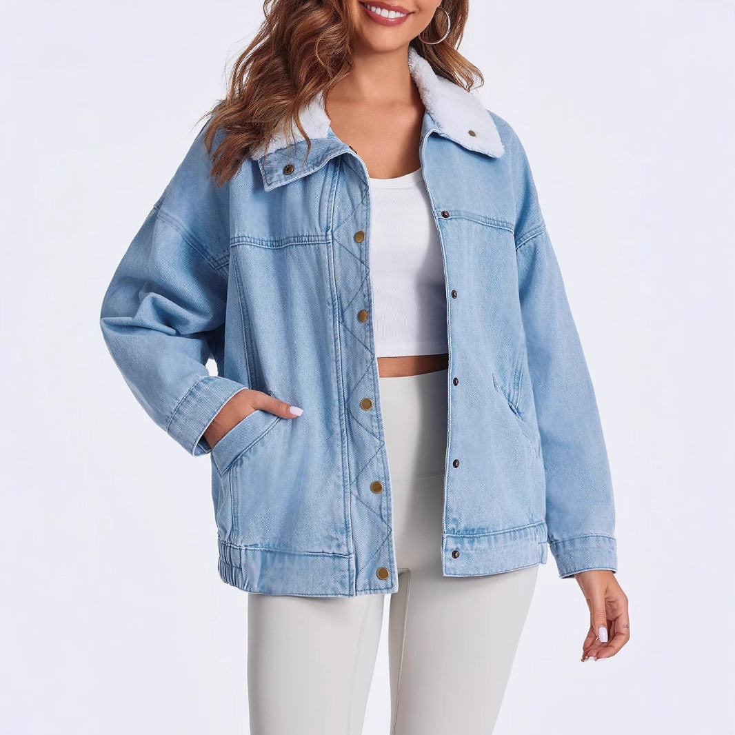 Women's Cowboy Winter Fur Collar Loose Jackets