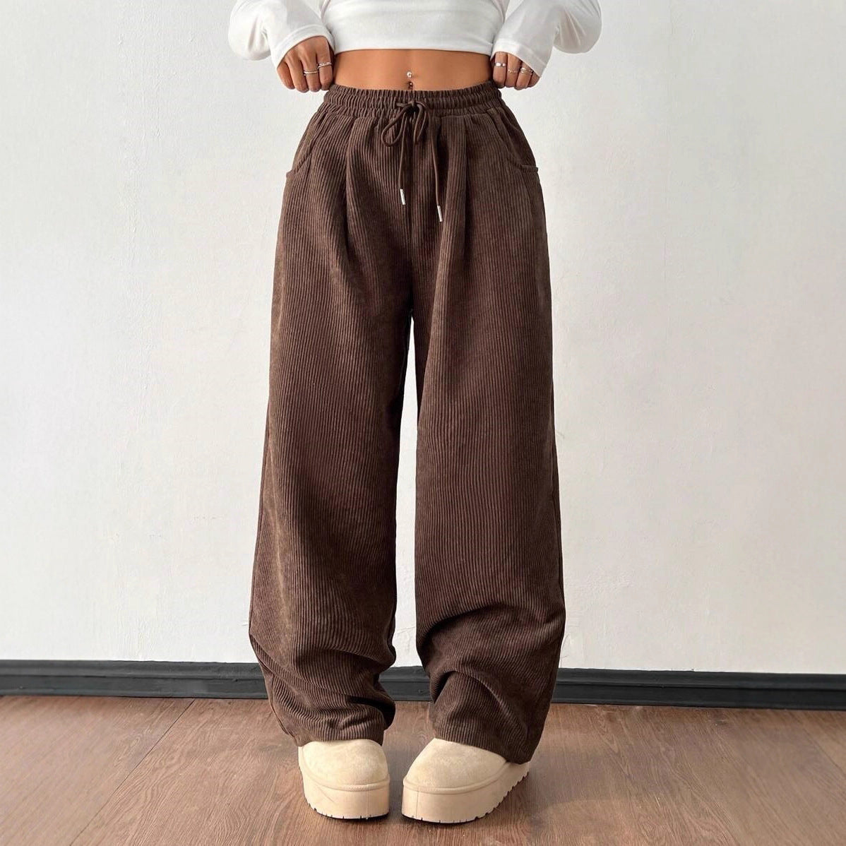 Women's Durable Cool Corduroy Casual Loose Pants
