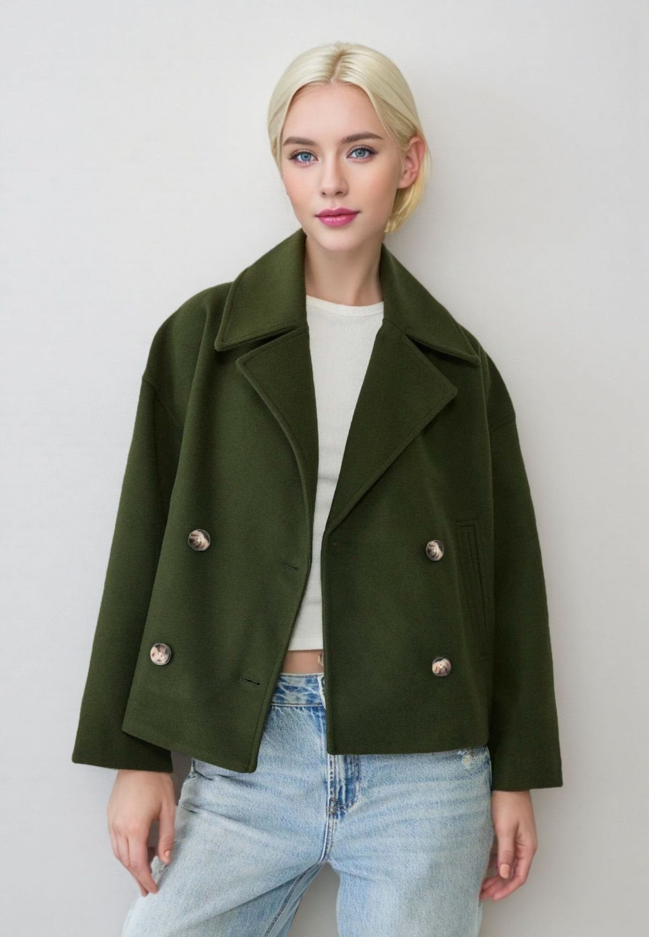 Women's Autumn Fashion Temperament Commute Lapel Double Coats