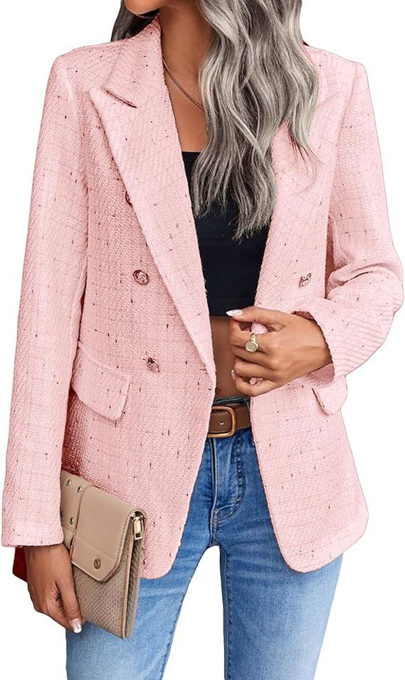Women's Autumn Tweed Pocket Slim Mid-length Coats