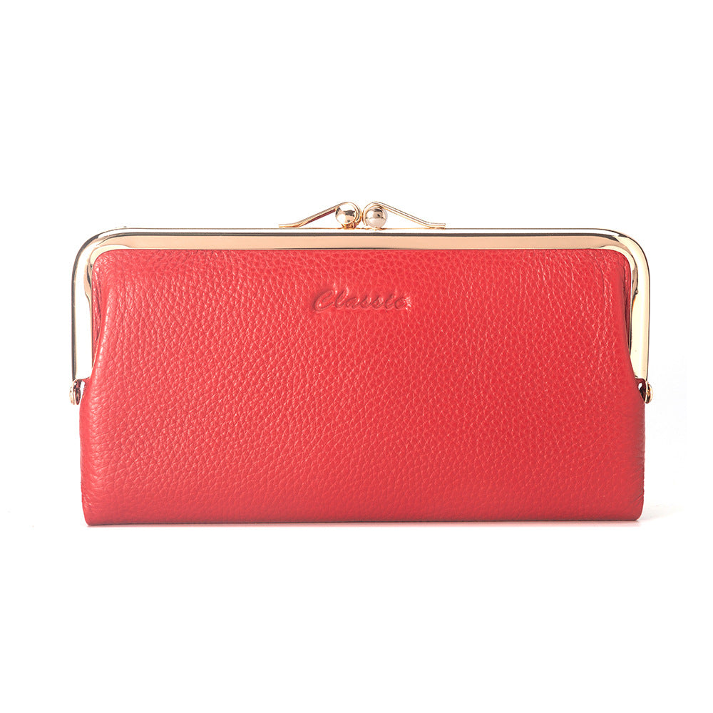 Women's Long Genuine Leather High-grade Cowhide Ladies Wallets