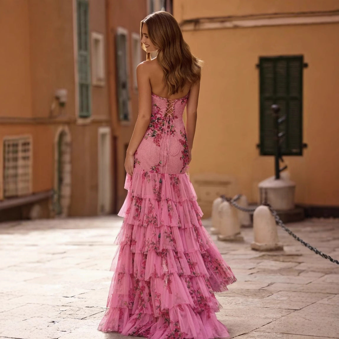 Women's Elegant Printed Sexy Tube Dress Dresses