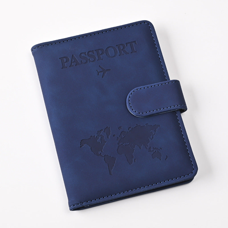 Map Magnetic Passport Tag Suit Straight Card Holder