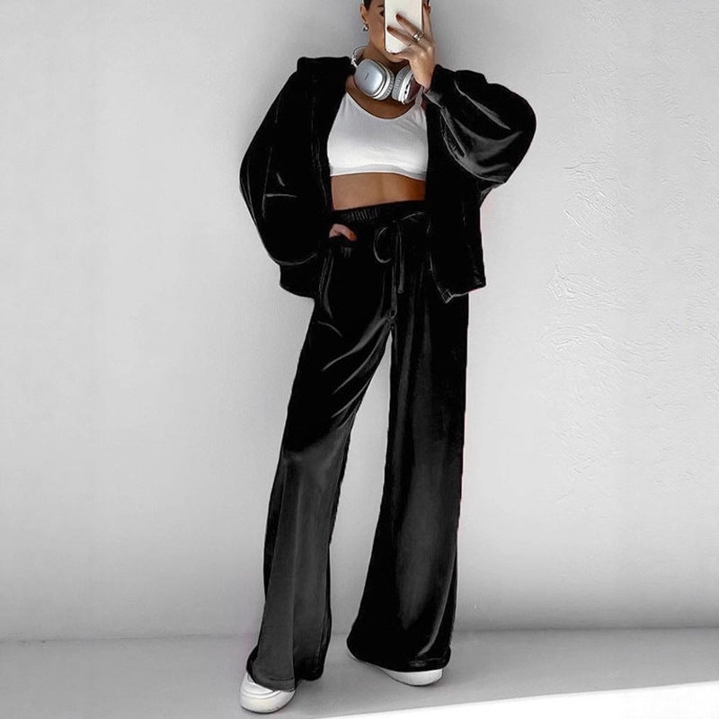 Unique Women's Hooded Sweatshirt Two-piece Winter Fashion Casual Suit