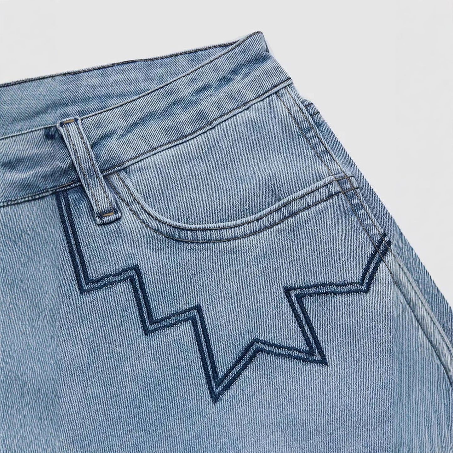 Elegant Creative Versatile Embroidered Denim Bell-bottom Jeans