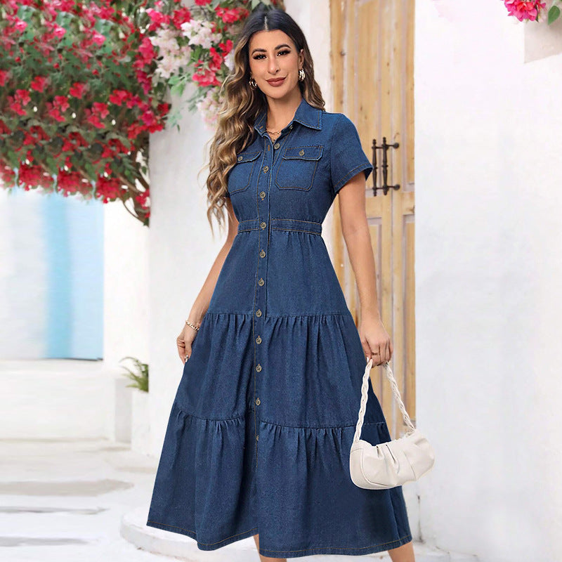 Women's Lapel Button Long Pocket Sleeve Pattern Plus Size