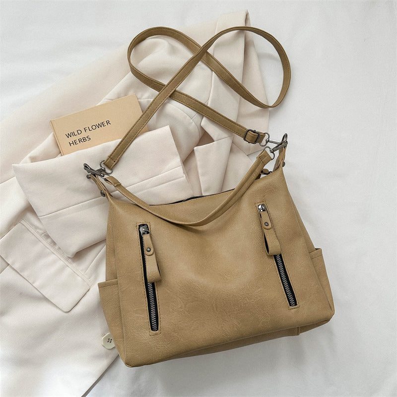 Women's Korean Style Large Capacity Commuter Textured Tote Bags