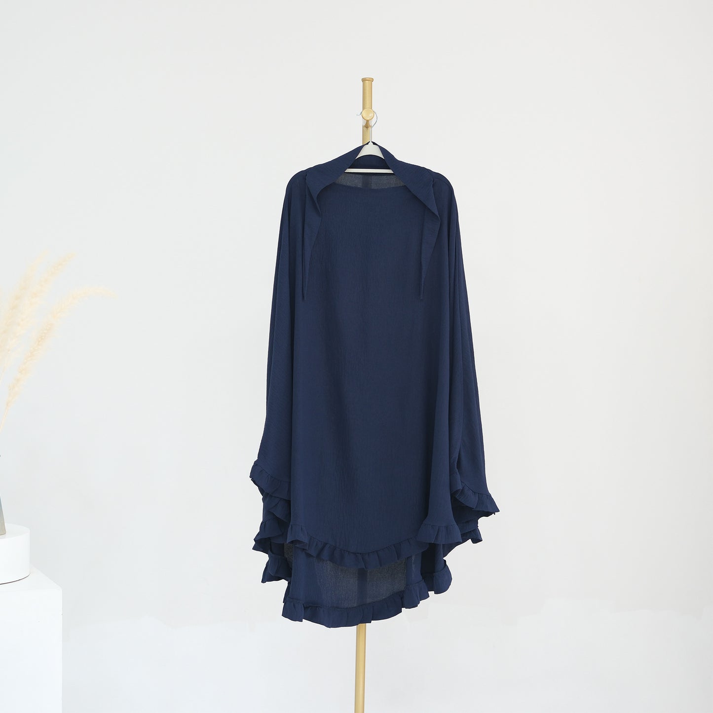 Pure Color Ruffles Big Swing Headscarf Dresses