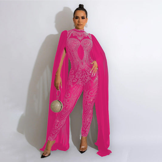 Women's Classic Sexy Mesh Rhinestone Nightclub Pants