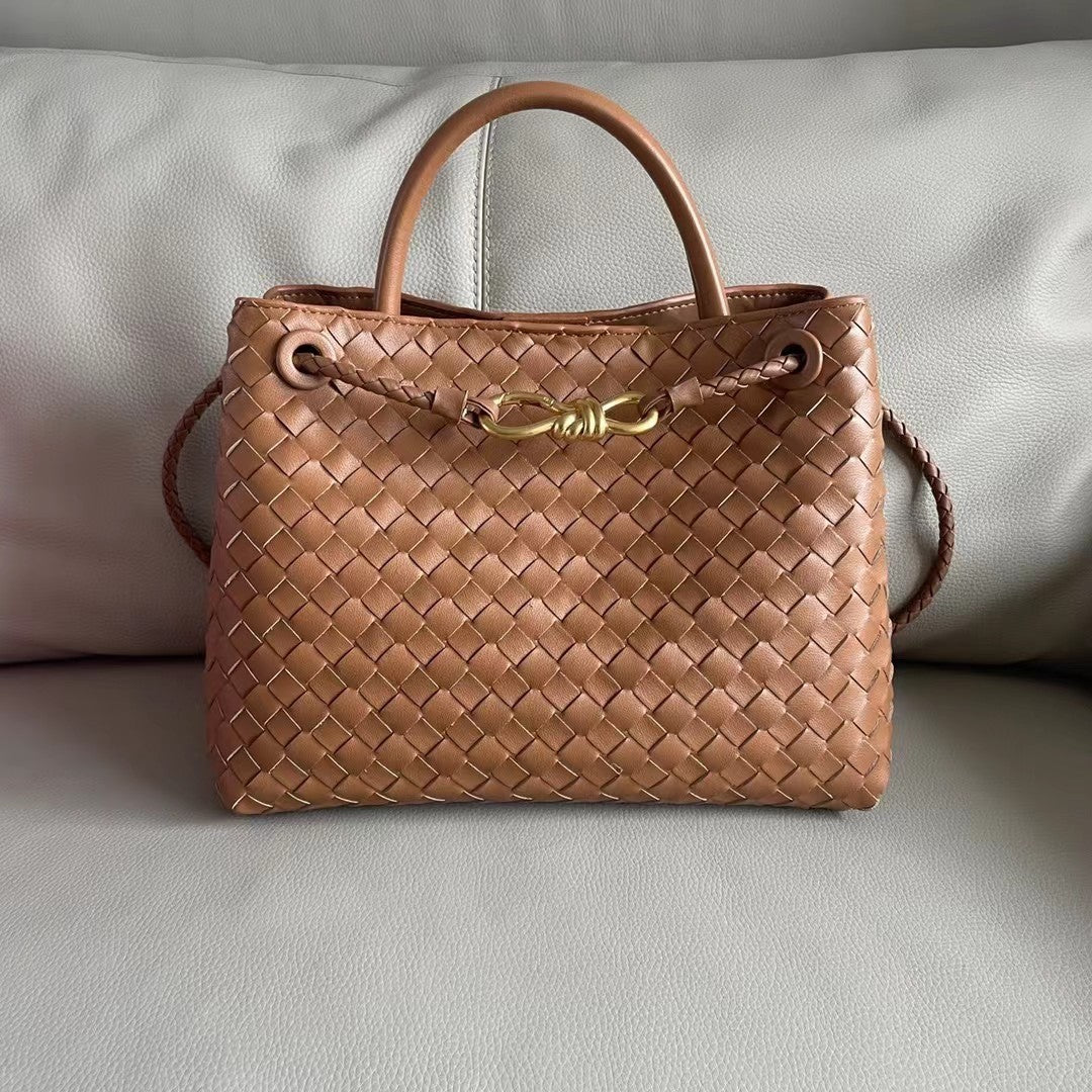 Women's Metal Cord Fastener Woven Underarm Crossbody Bags