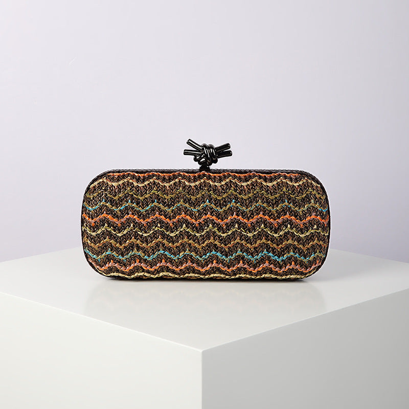 Women's Chain Dinner Grass Yam Woven Evening Bags