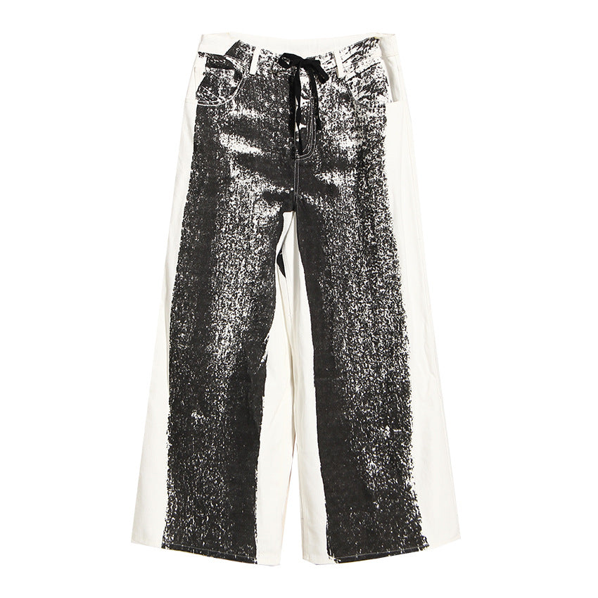 Women's Niche Fashionable Three-dimensional Printed High Waist Pants