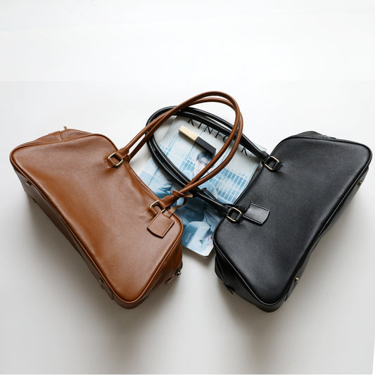 Retro First Layer Cowhide Large Capacity Shoulder Bags