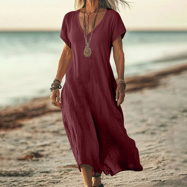 Women's Cotton Linen Summer High-grade Temperament Female Skirts