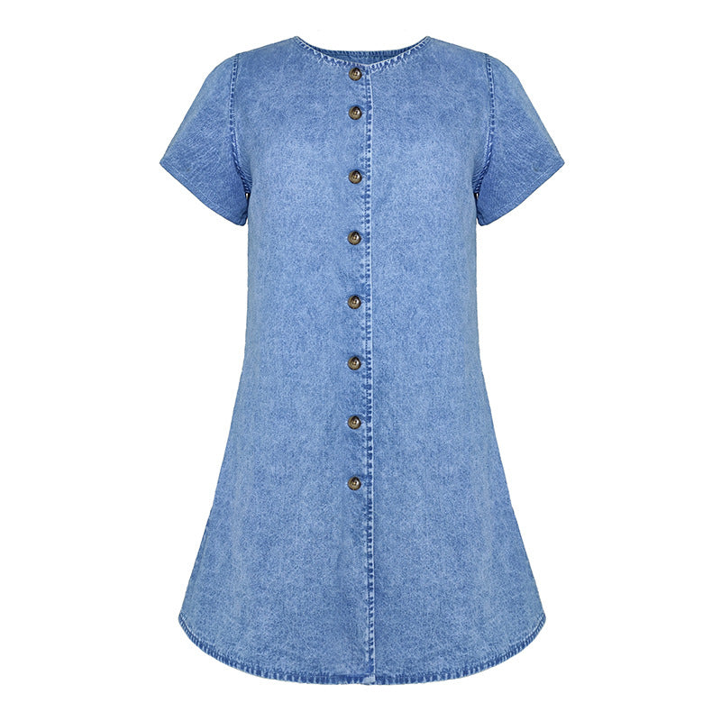 Women's Clearance Denim Summer Loose Appropriation Shirt Dress