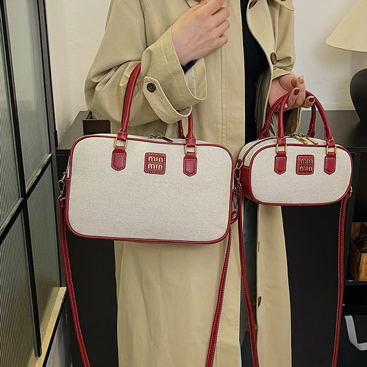 Women's Bowling Boston Canvas Retro Leisure Commute Crossbody Bags
