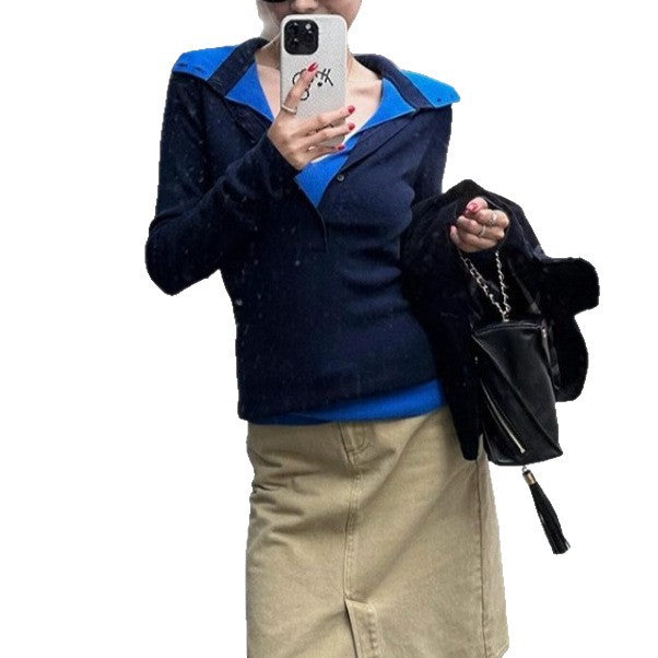 Women's Peter Pan Collar Classic Style Inner Bottoming Knitwear