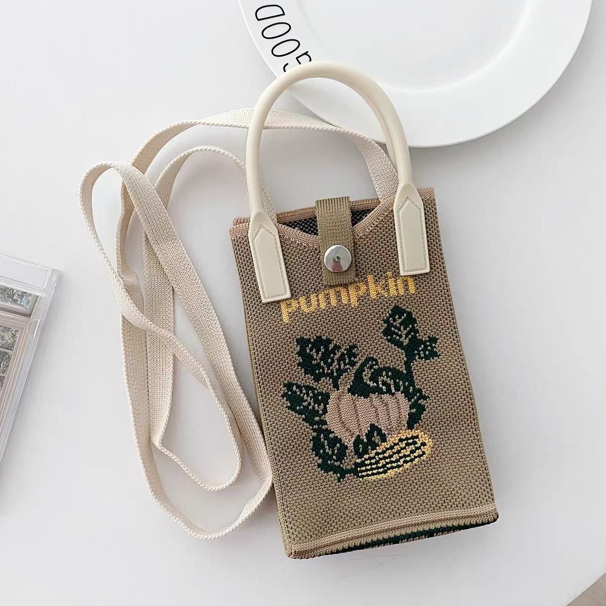 Knitted Mobile Female Cute Cartoon Korean Phone Bags