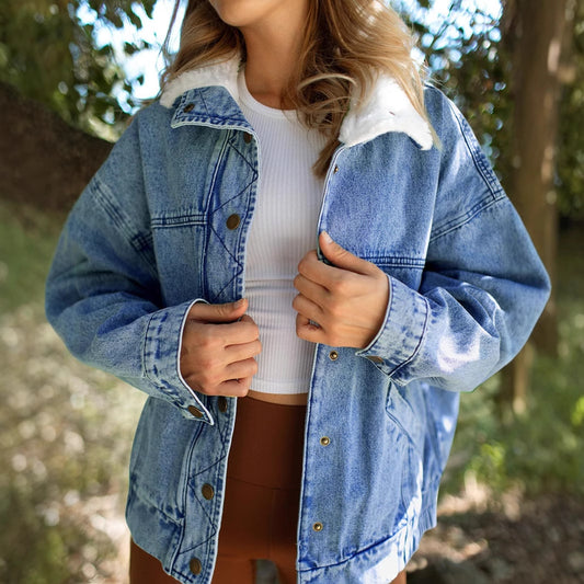 Women's Cowboy Winter Fur Collar Loose Jackets