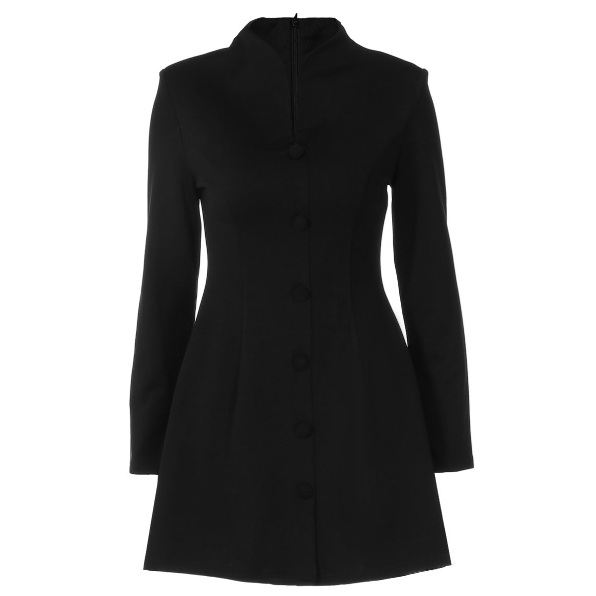 Women's Autumn Chinese Style Stand Collar Fashion Elegant Buckle Waist Dresses