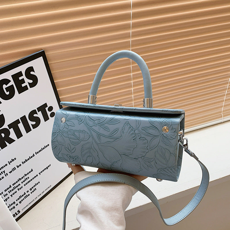 Women's Box Fashion Embossing Portable Advanced Texture Crossbody Bags
