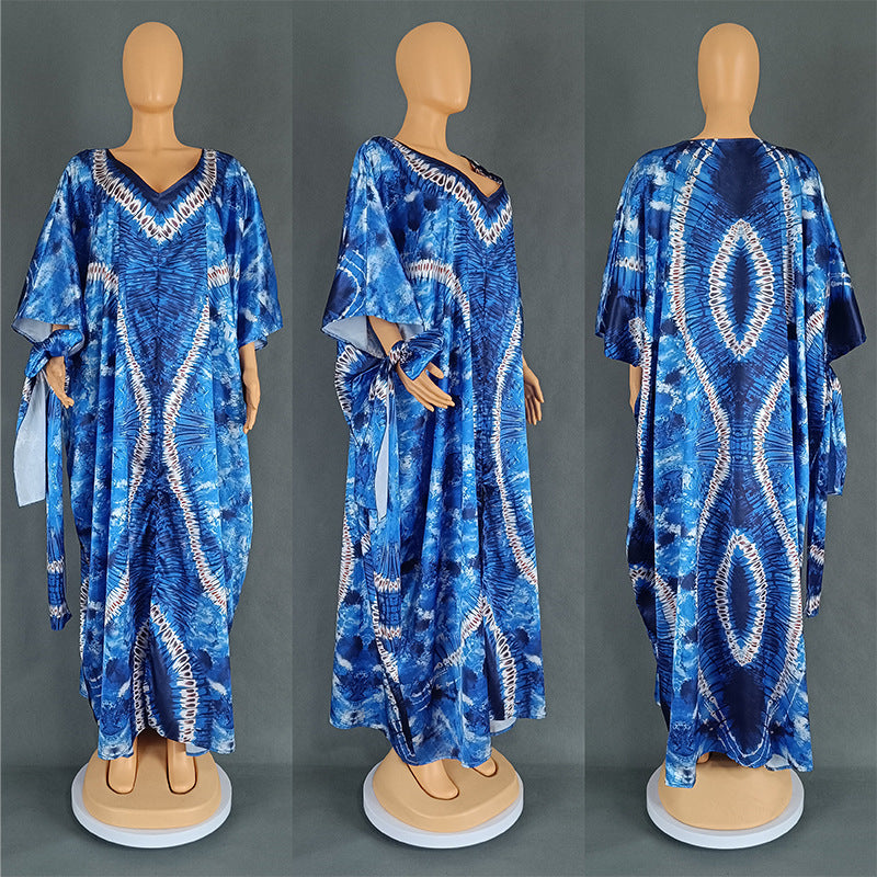 Women's African Ethnic Style Retro Gown Printed Large Swing Dresses
