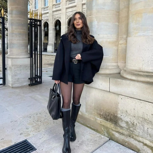 Women's Creative Single-breasted Lapel Loose Wool Jackets