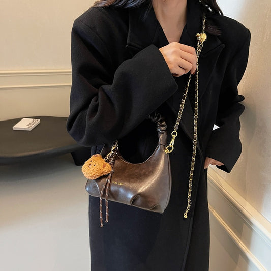 Women's Soft Leather Fashionable Retro Fashion Elegant Crossbody Bags