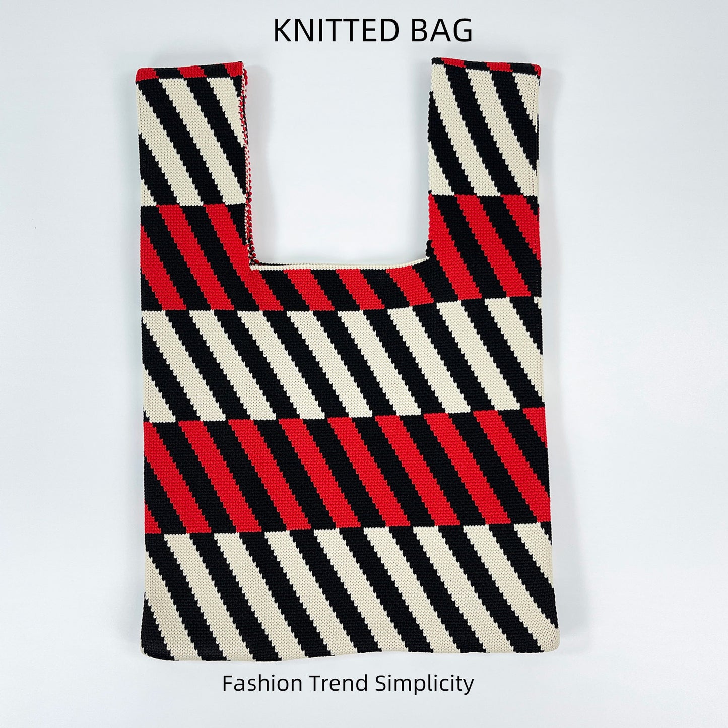 Women's Flower Knitted Large Capacity Totes Wrist Handbags