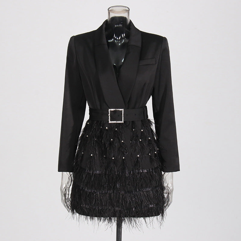 Women's Style Slimming Beaded Feather Design Sense Shorts
