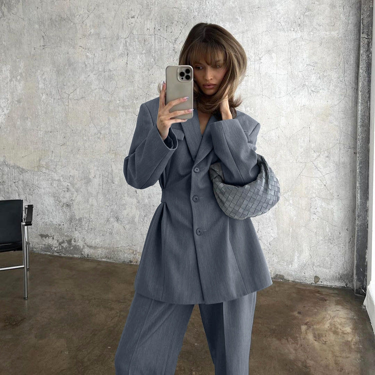 Women's Spring High-grade Lapel Waist Tight Casual Suits