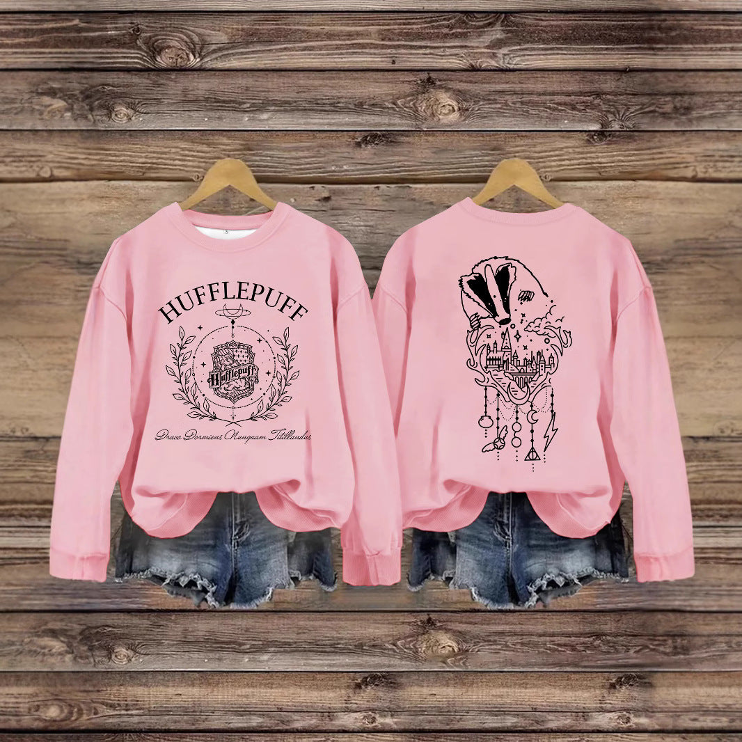 Printed Loose Base Long Sleeve Large Sweaters