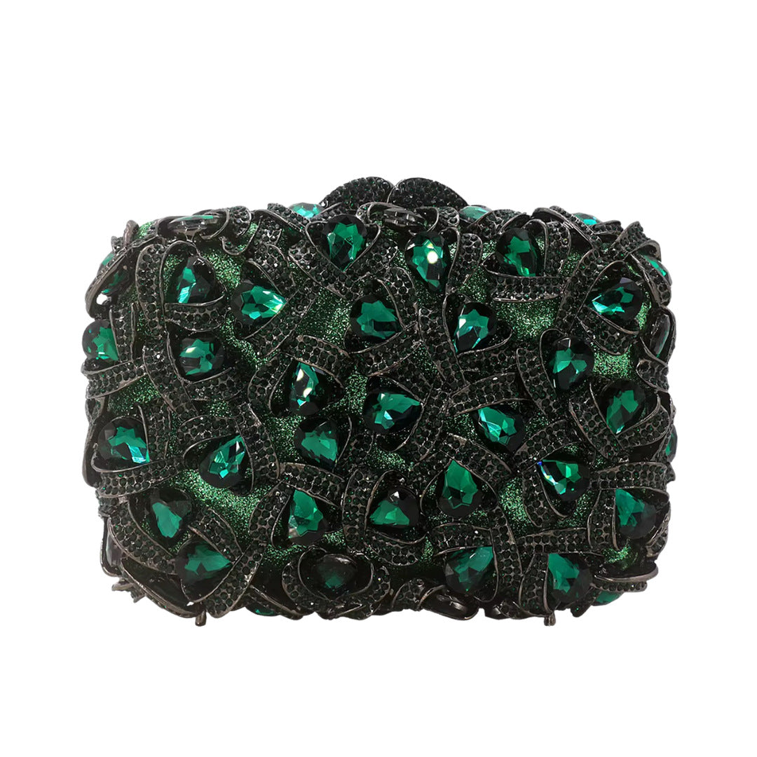 Women's Colorful Luxury Full Steamed Crystal Bun Evening Bags