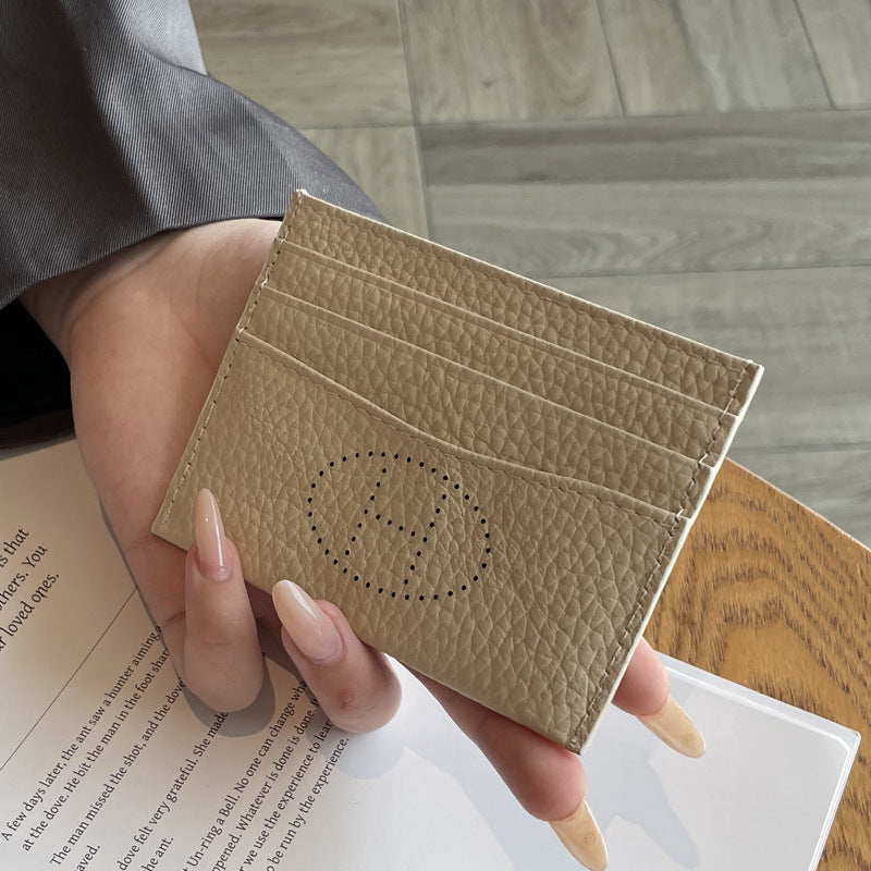Women's One-piece Genuine Leather High-grade Cowhide Style Card Holder