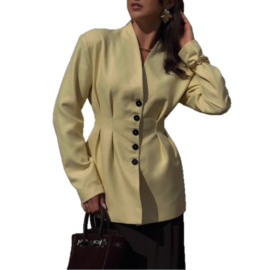 Women's High-grade Vintage Single-breasted Long Sleeves Commuter Blazers