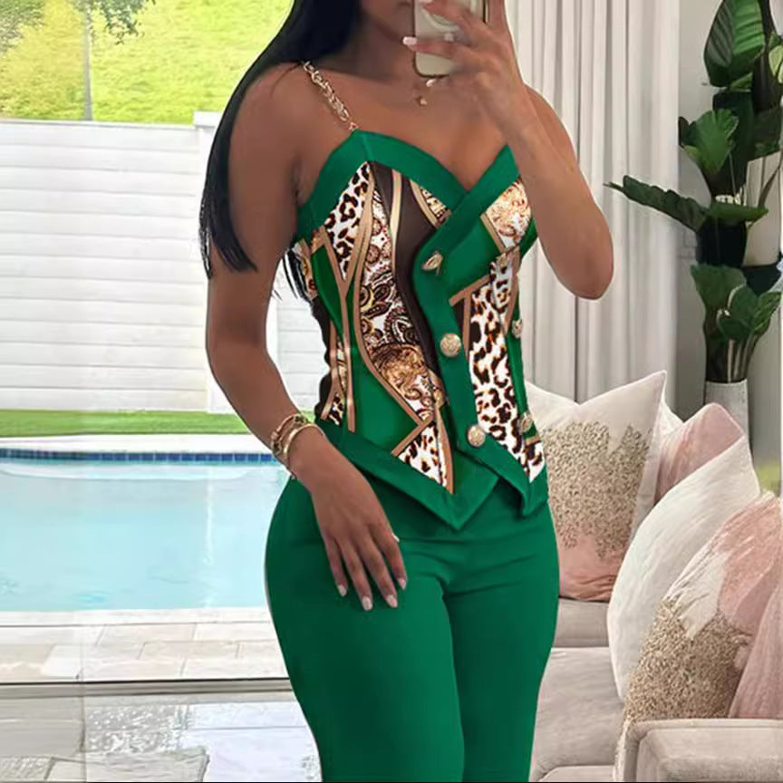 Women's Slim Fit Slimming Contrast Color Double Suits